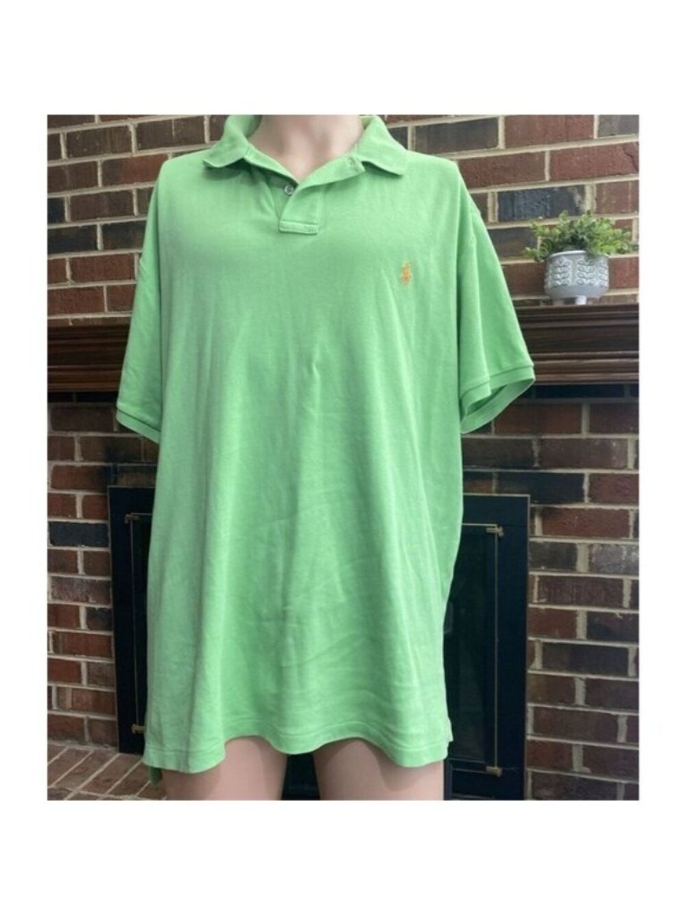 Polo  Ralph Lauren Shirt Mens Size XL Green Custom Fit Short Sleeve Cotton